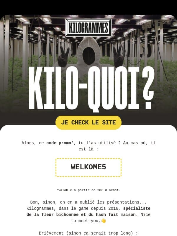 Nice to meet you 🤜🤛 email from Kilogrammes