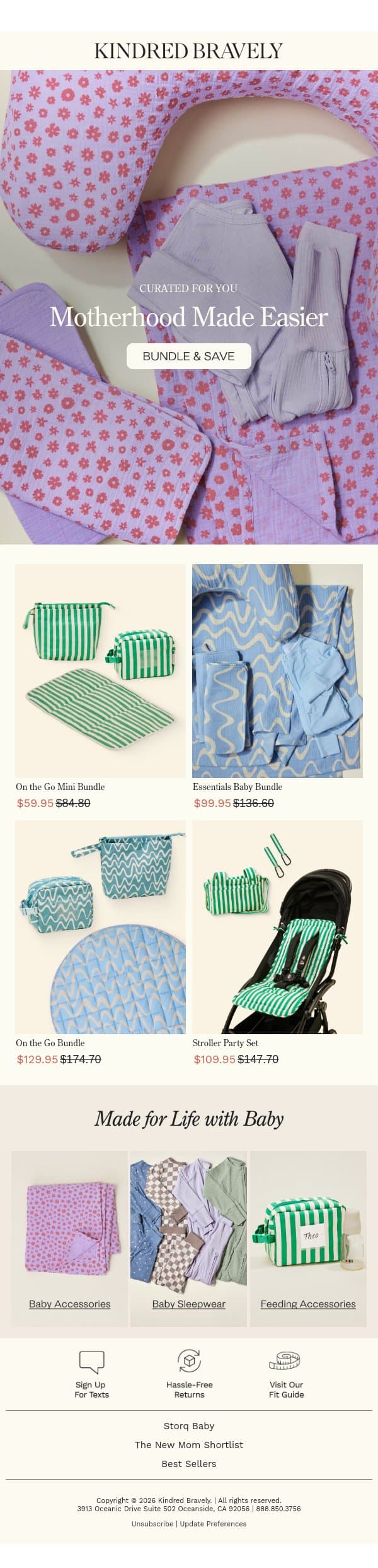 New! Bundle & Save on Baby Essentials email from Kindred Bravely screenshot