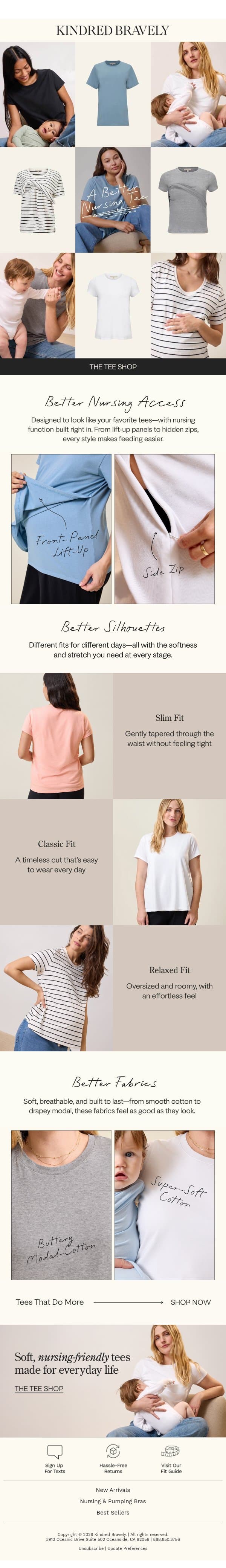 New! Classic Tees, Effortlessly Elevated email from Kindred Bravely screenshot