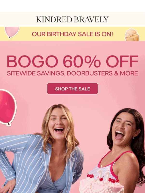 Limited Time Only: Buy One, Get One 60% Off email from Kindred Bravely