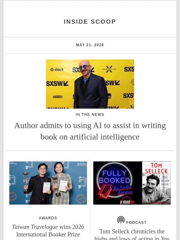 Author admits to using AI to assist in writing book on artificial intelligence email from Kirkus Reviews