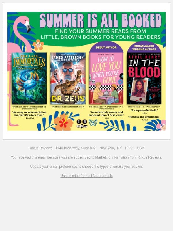 Summer Is All Booked email from Kirkus Reviews