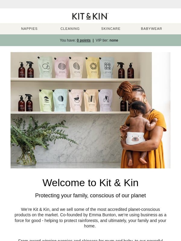 Welcome to the family! email from Kit & Kin