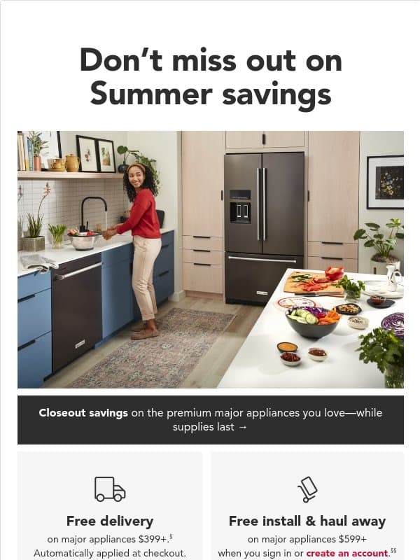 Last call: summer savings ends soon 🕙 email from KitchenAid