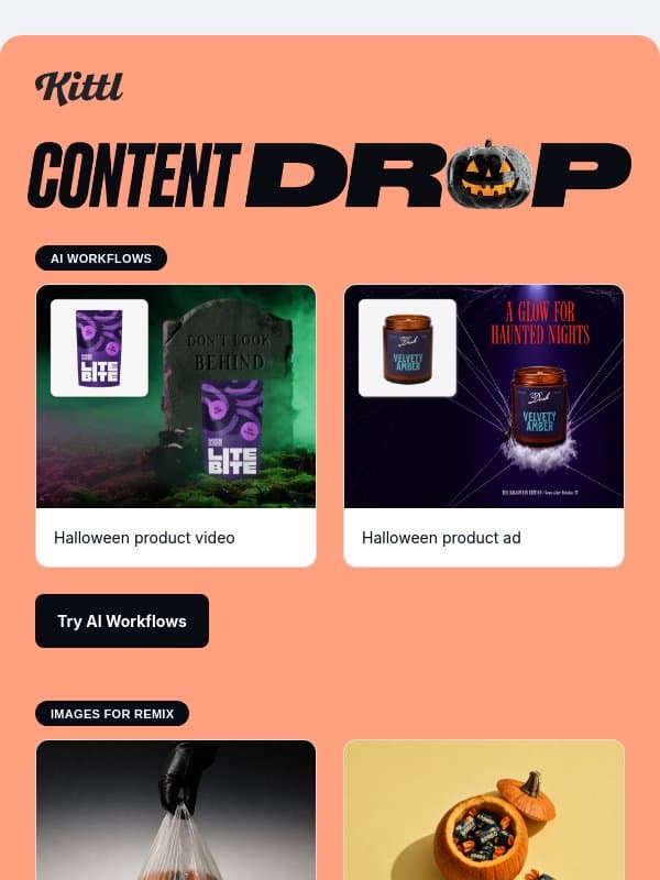 New spooky content just dropped email from Kittl