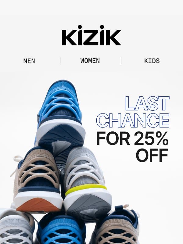 🚨Last chance! Memorial Day savings end tonight! email from Kizik