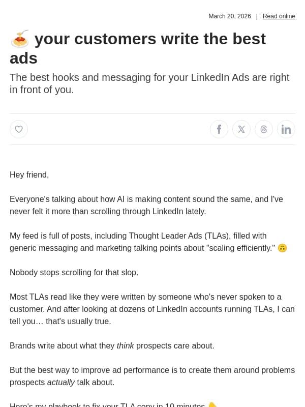 π your customers write the best ads email from KlientBoost