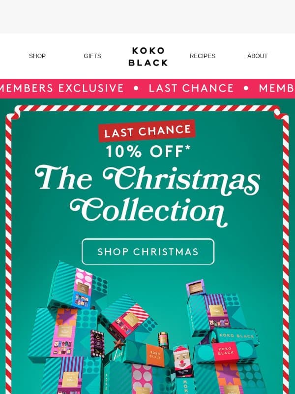 Final Hours: 10% Off Christmas 🎄 email from Koko Black