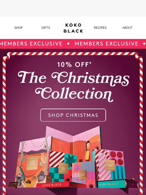 10% off Christmas Collection email from Koko Black