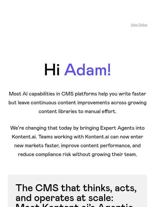 Word’s first Agentic CMS just got smarter email from Kontent.ai