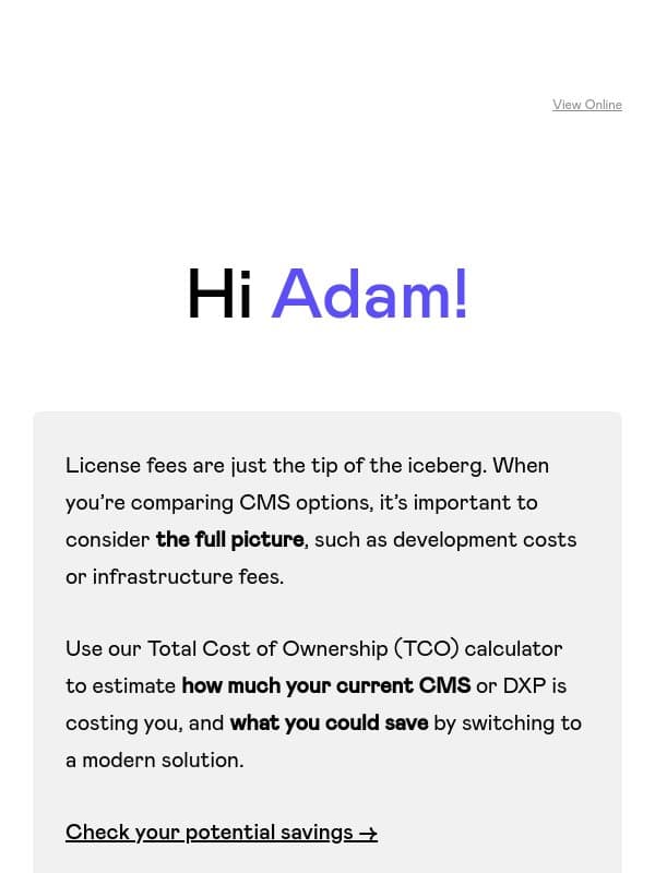 See how much your current CMS is really costing you email from Kontent.ai