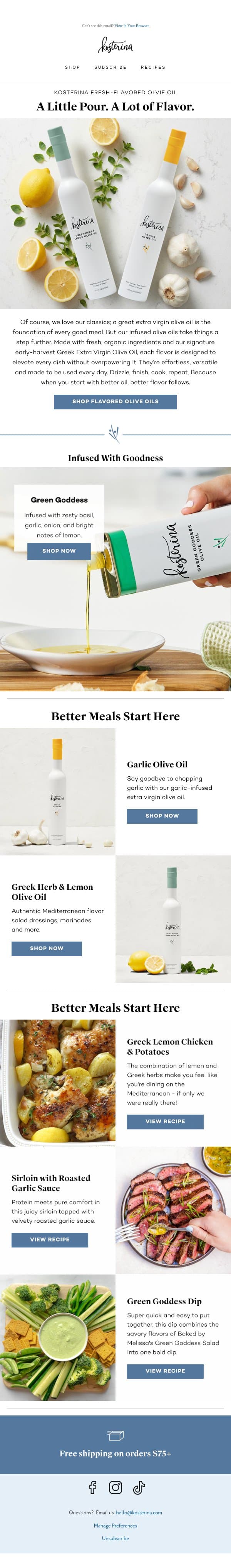 🍋 Better Flavor Starts Here email from Kosterina screenshot