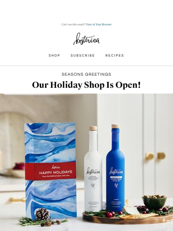 The Holiday Season is Almost Here? email from Kosterina