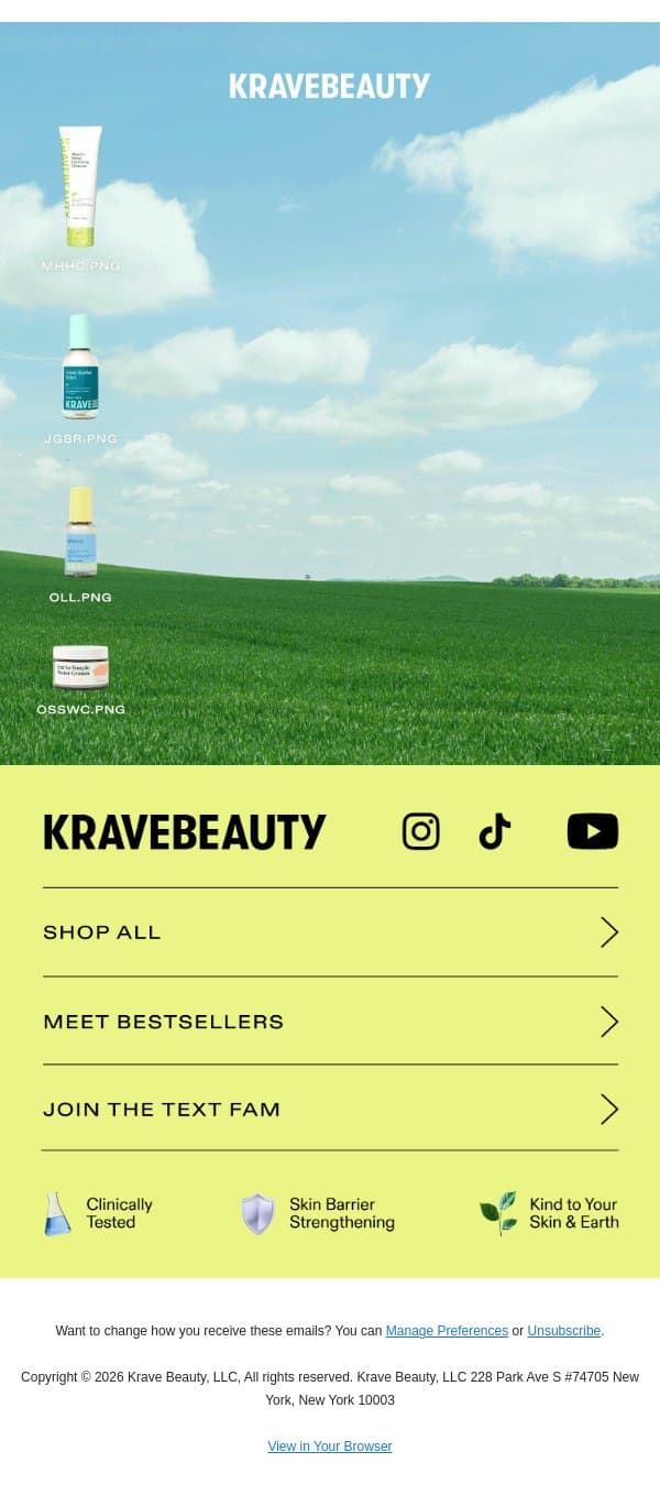 WATCH THIS SPACE π email from KraveBeauty screenshot