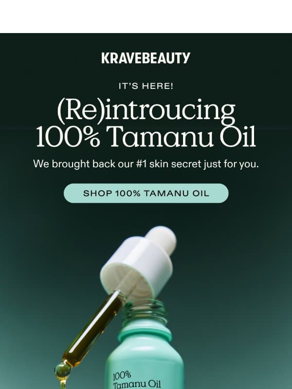 Our #1 skin secret is back email from KraveBeauty