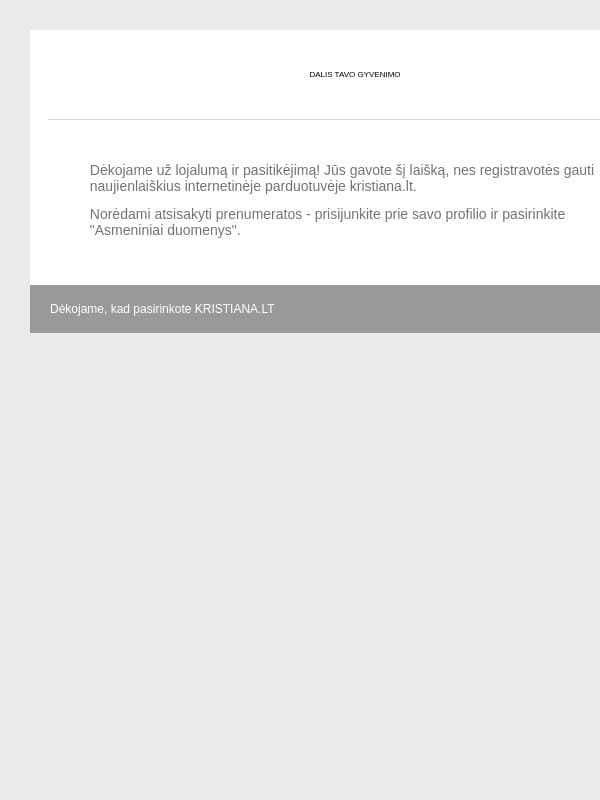Kristiana.lt: Naujienlaiškio prenumerata email from Kristiana