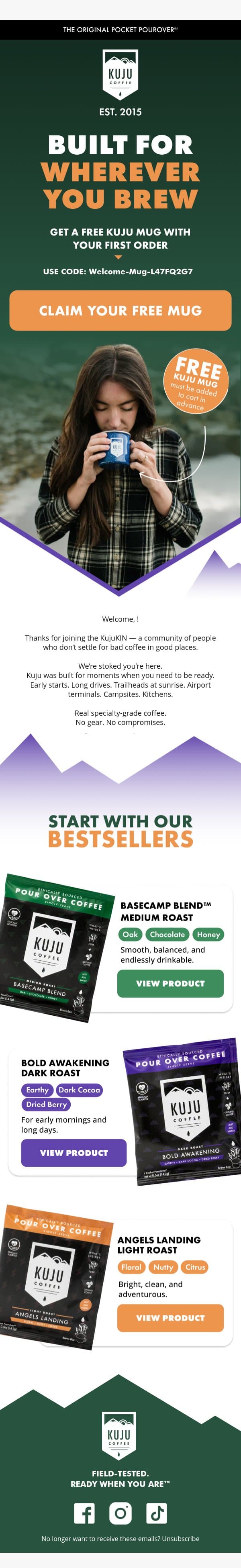 Meet Kuju + Get a Free Mug ☕ email from Kuju Coffee screenshot