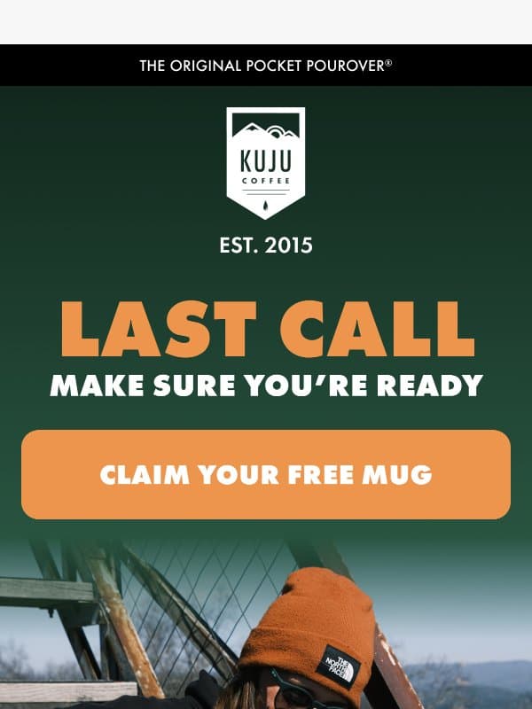 Your welcome offer is ending soon email from Kuju Coffee