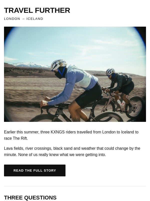 TRAVEL FURTHER β London to Iceland email from KXNGS