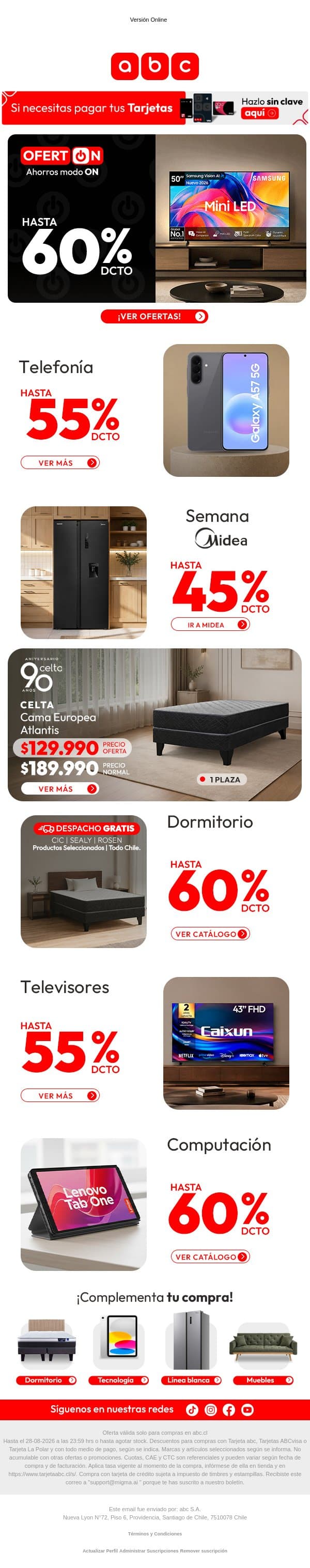 🔥 ¡Ofertón! Precios que no se repiten email from La Polar screenshot