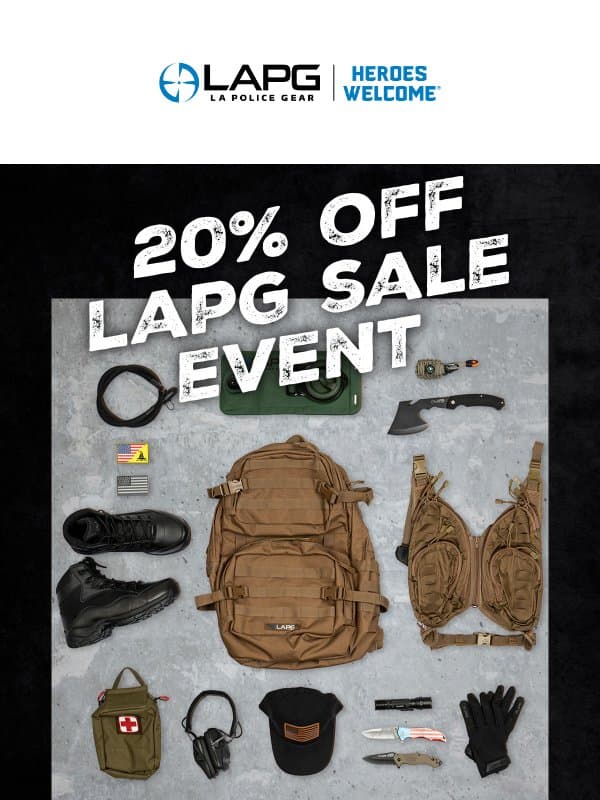 Unlocked: 20% off any LAPG email from LA Police Gear