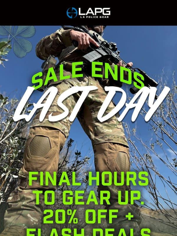 LAST DAY 🍀 Sale Ends email from LA Police Gear