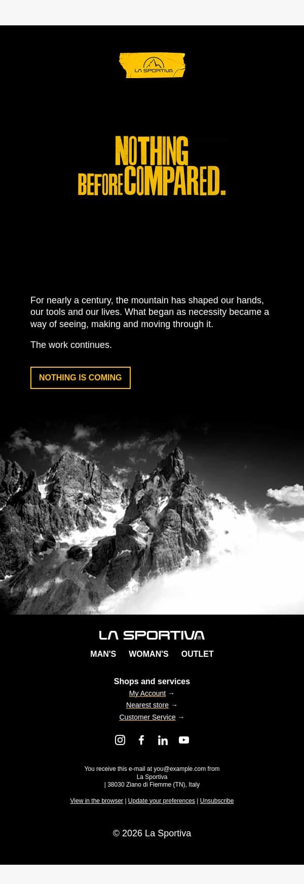 Nothing is coming. email from La Sportiva screenshot