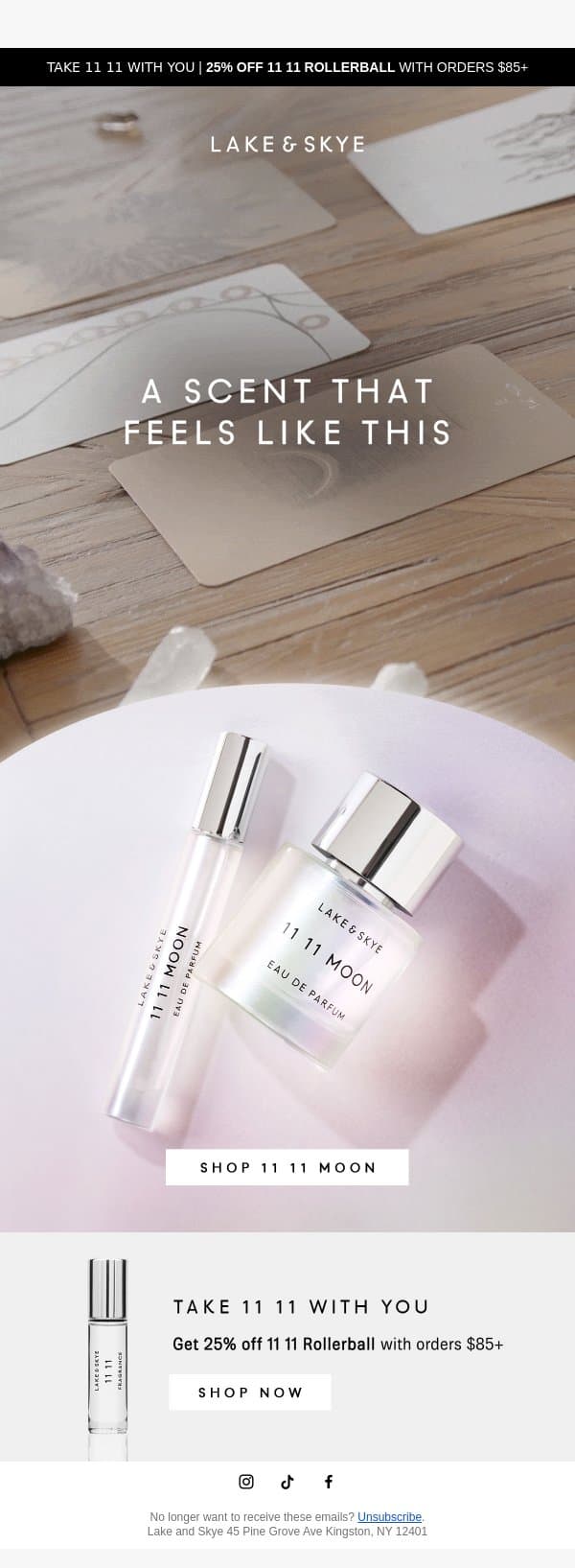 A Scent That Feels Like This email from Lake & Skye screenshot