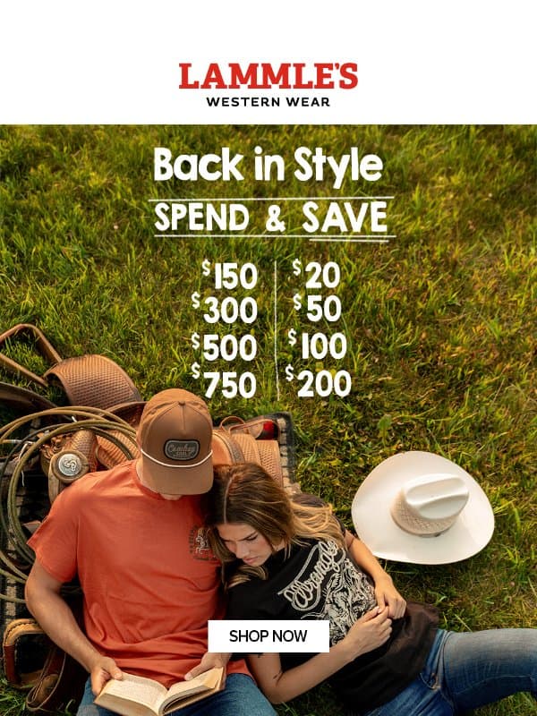 Back-to-School Savings Start Here email from Lammle's Western Wear