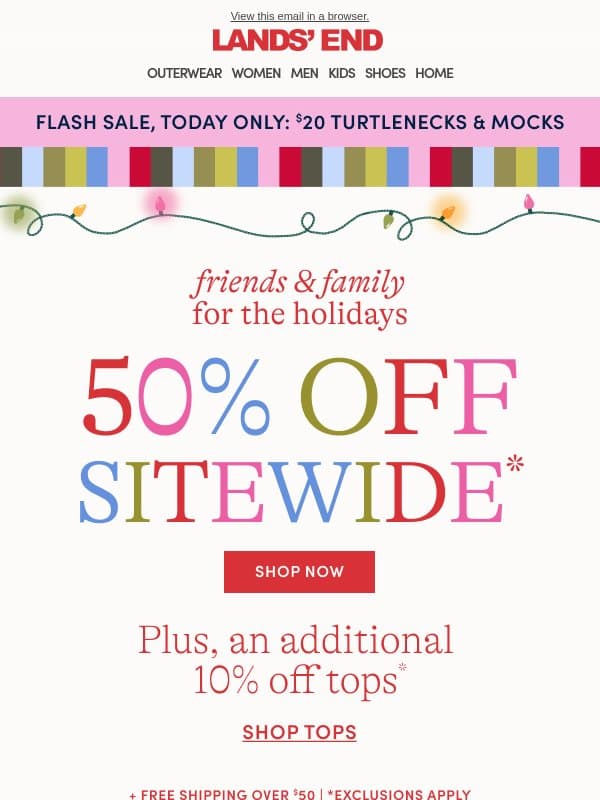 Holiday-ready tops to give and keep email from Lands' End