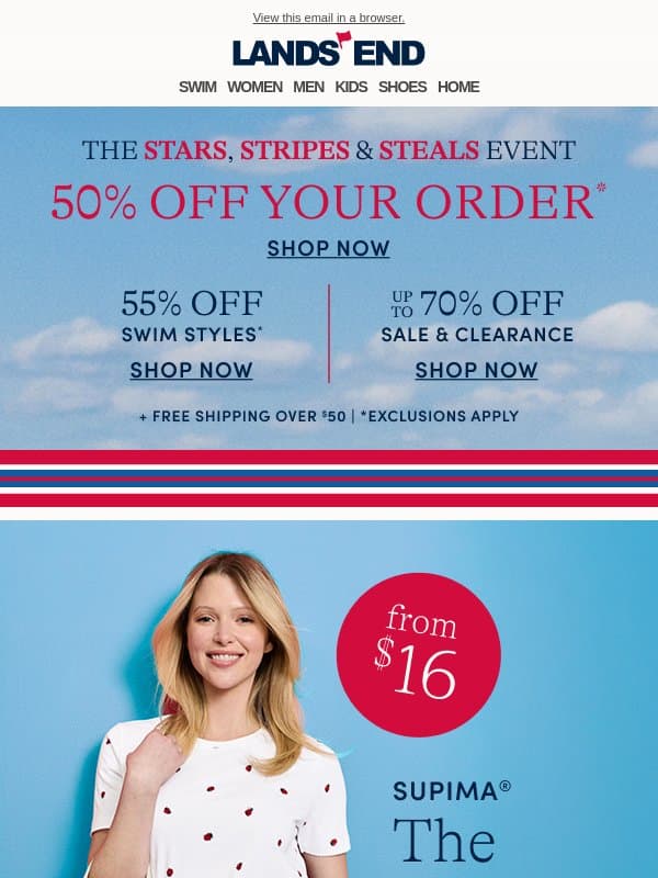 Supima softness you can’t un-feel email from Lands' End