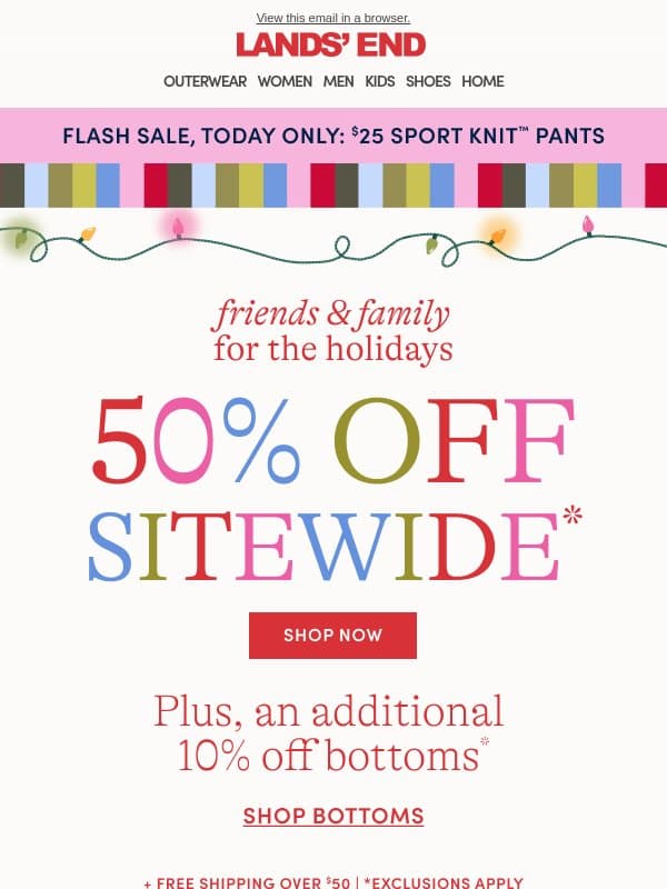 Start your outfit from the bottom with jeans, cords & more email from Lands' End