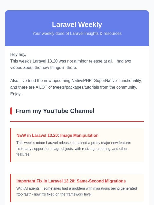 NEW: Laravel First-Party Image Manipulation email from Laravel Daily