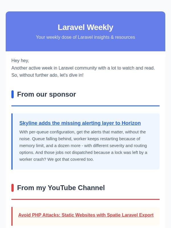 PHP Security, New Packages and NativePHP email from Laravel Daily
