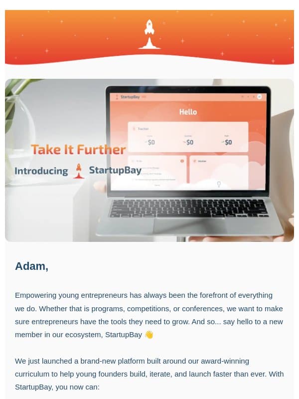 Say Hello to StartupBay π email from LaunchX