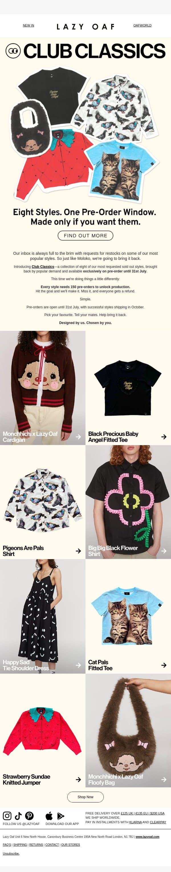You Asked! We Listened! 🗣️👂 email from Lazy Oaf screenshot