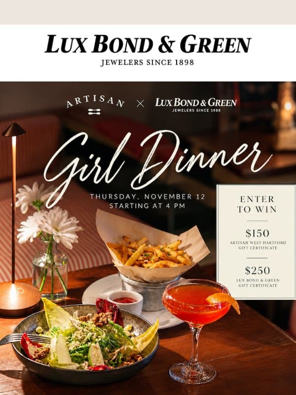 Join Us for Girl Dinner 🍸 email from LB Green Jewelers