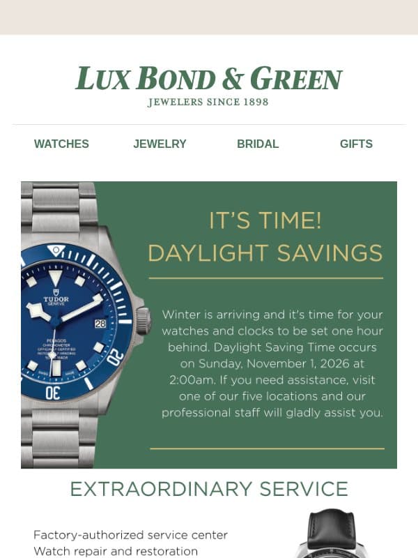 It's time! ⏰ email from LB Green Jewelers