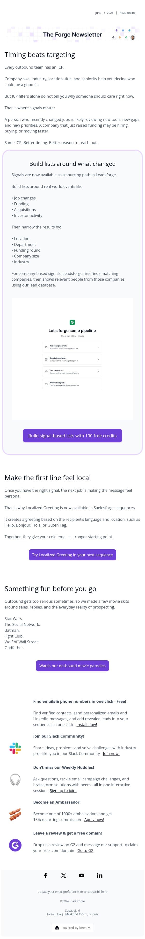 One thing about them you don't know yet email from Leadsforge screenshot