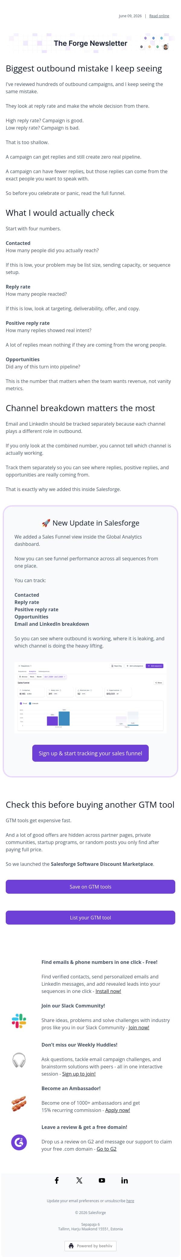 Their 5% was worse than my 2% email from Leadsforge screenshot