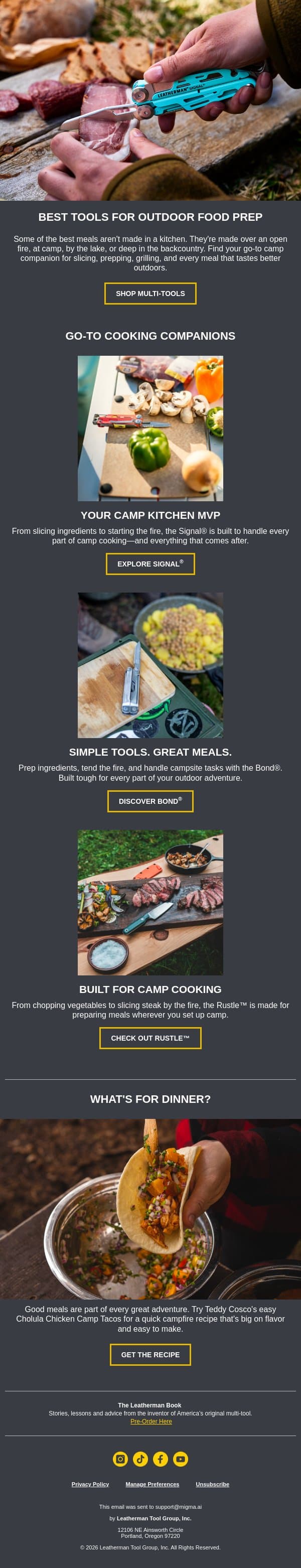 Fire Up The Grill email from Leatherman screenshot