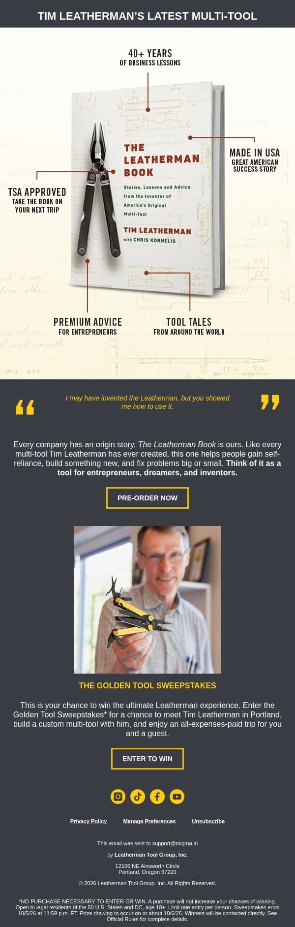 More Than a Multi-Tool email from Leatherman screenshot