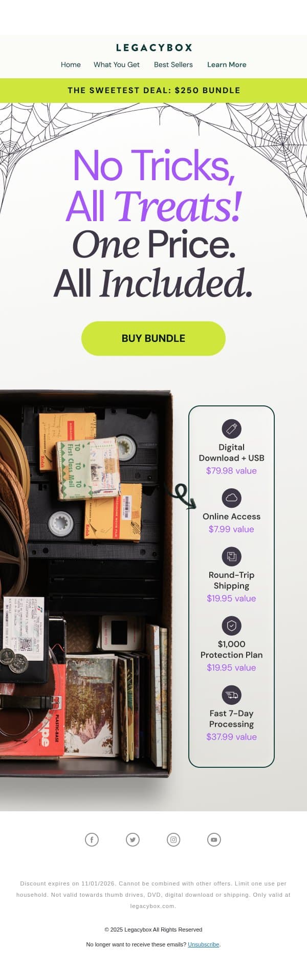 Hey, Boo! An exclusive treat just for you… 👻 email from Legacybox screenshot