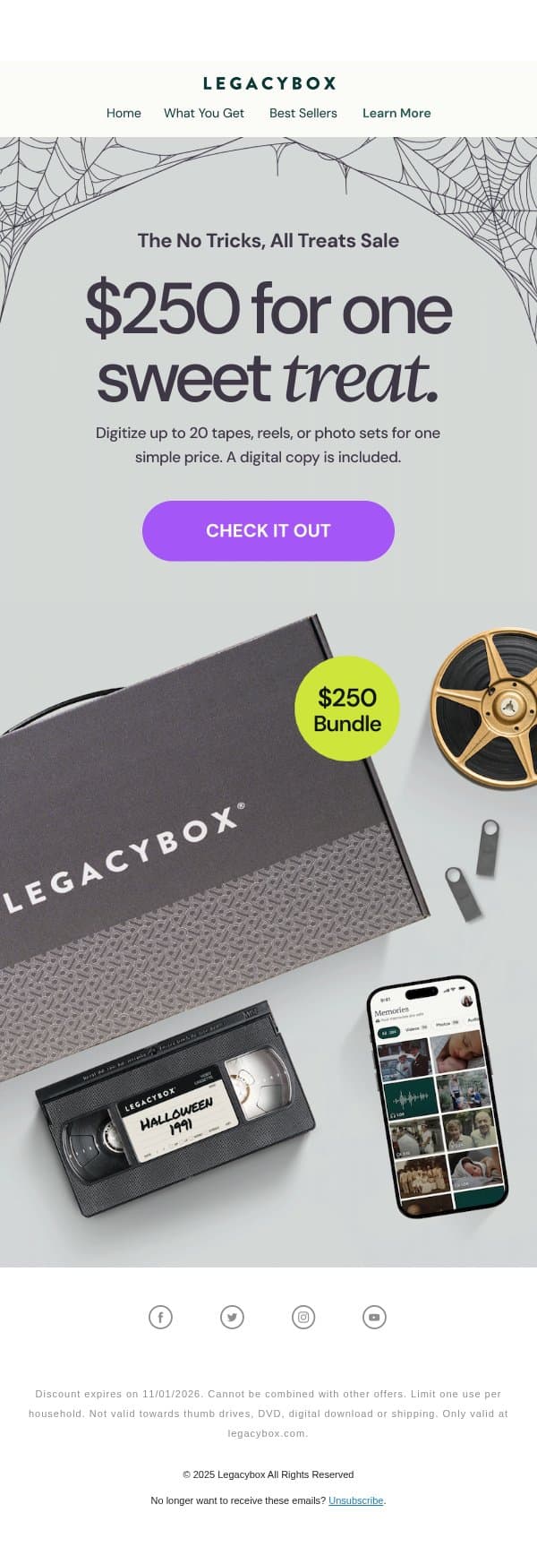 The Scariest Thing in Your Closet 👻 email from Legacybox screenshot