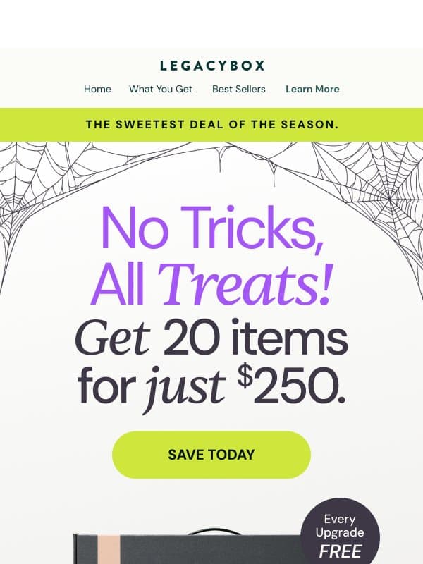 Now live: the sweetest deal of the season ๐ email from Legacybox