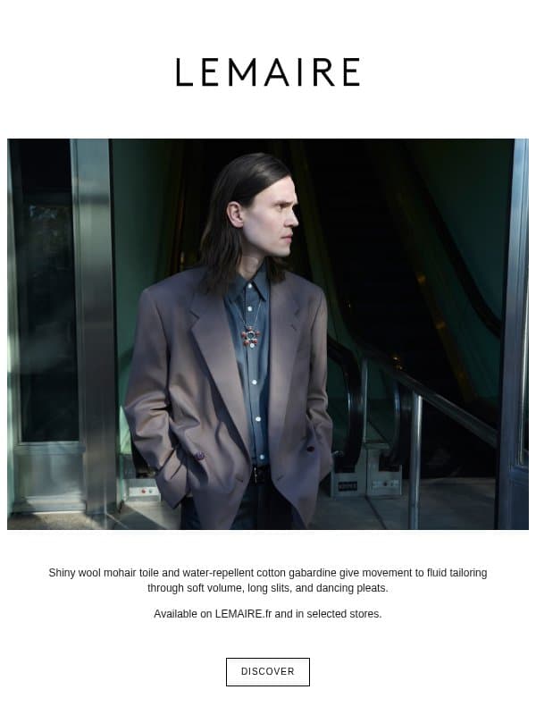 Fluid Tailoring email from Lemaire