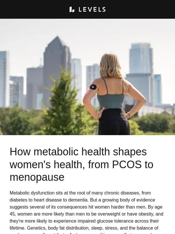 Why metabolic health hits women harder email from Levels Health