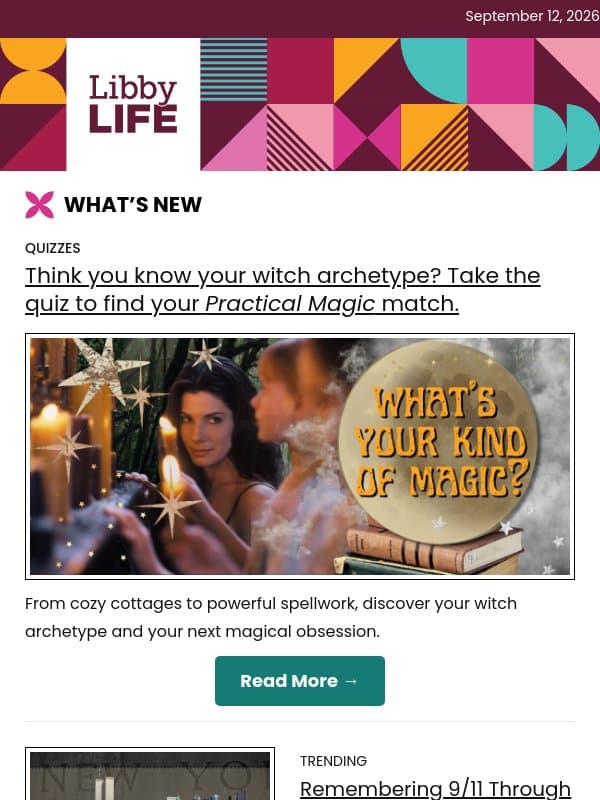 Fall reads, a little magic, and stories we remember email from Libby