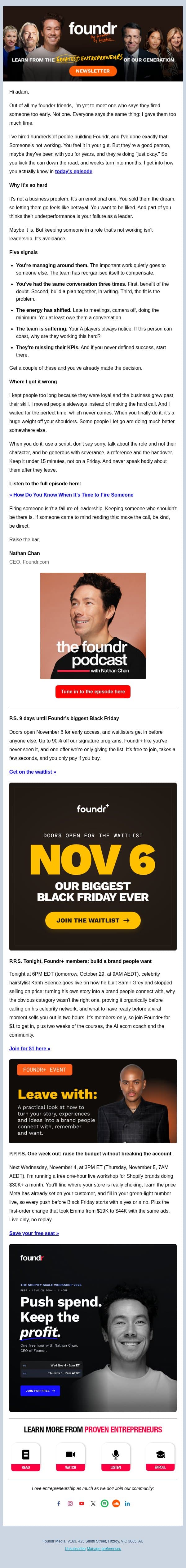 How do you know when it's time to fire someone email from Life.Church Open Network screenshot