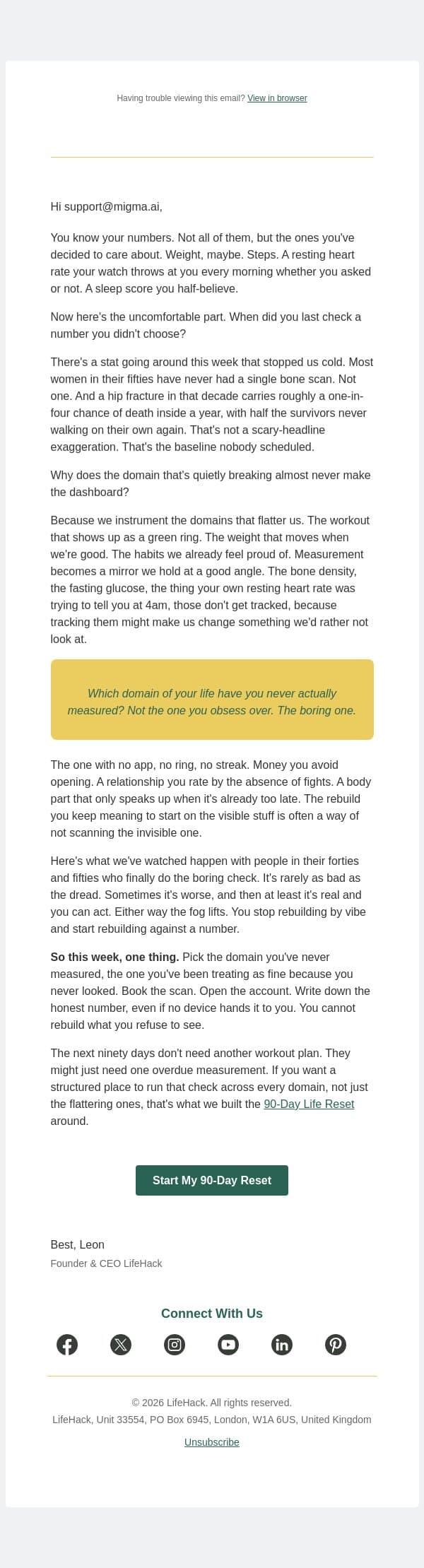 the domain you never checked email from Lifehack screenshot